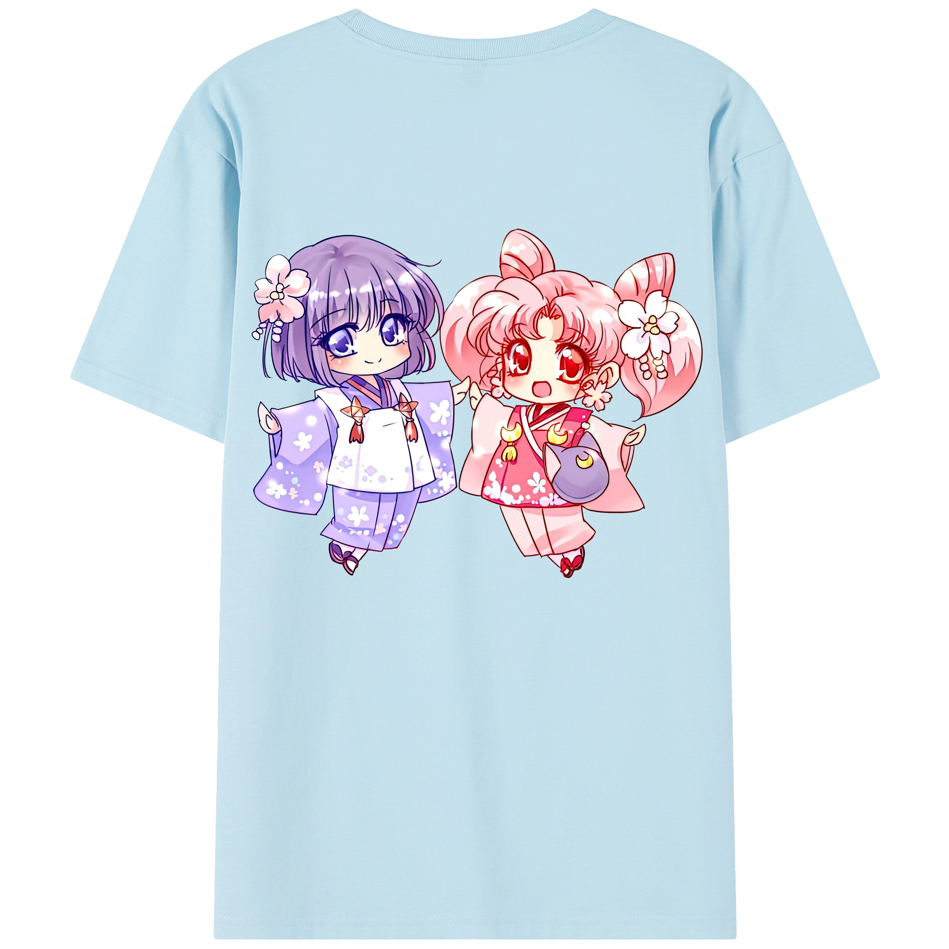 （画像用） 美少女戦士セーラームーン ちびうさ Sailor Moon Chibiusa Tsukino Usagi Small Lady Serenity 綿100％半袖Tシャツ（背面プリント）